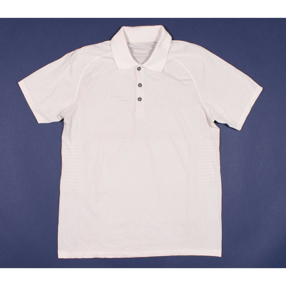 Lululemon Stripe Mesh Tech Polo Shirt